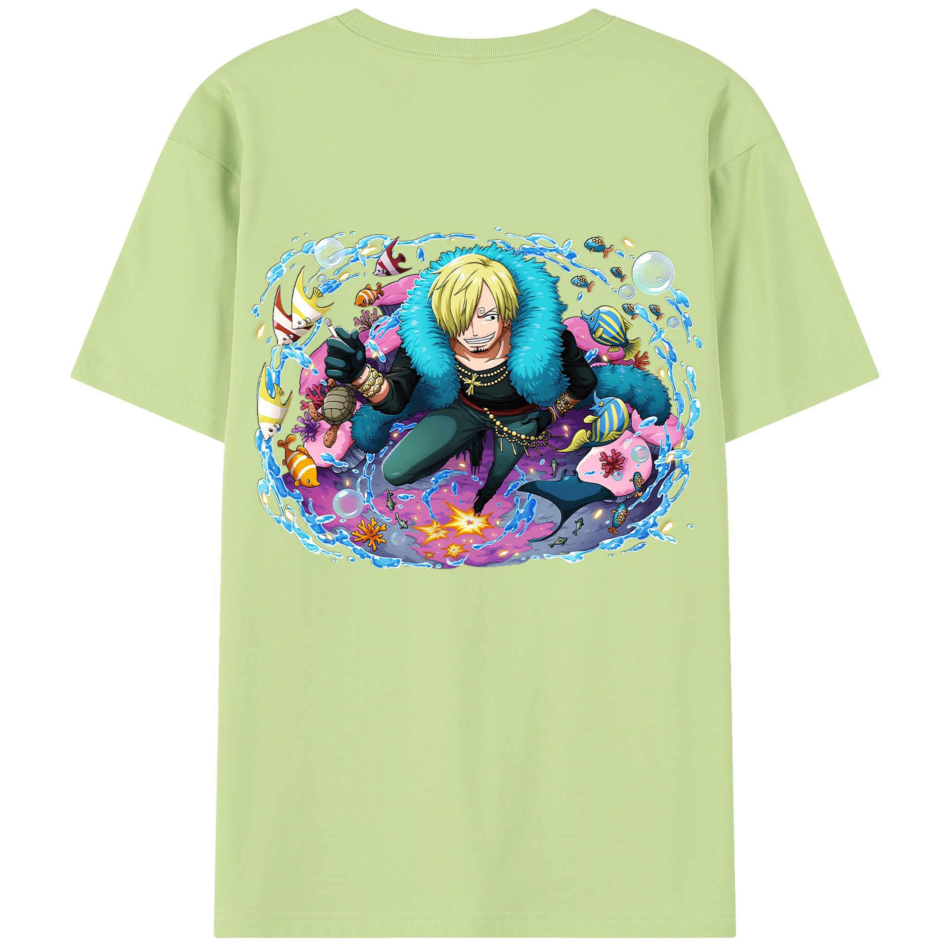 ワンピース サンジ ONE PIECE Sanji 綿100％半袖Tシャツ（背面プリント）